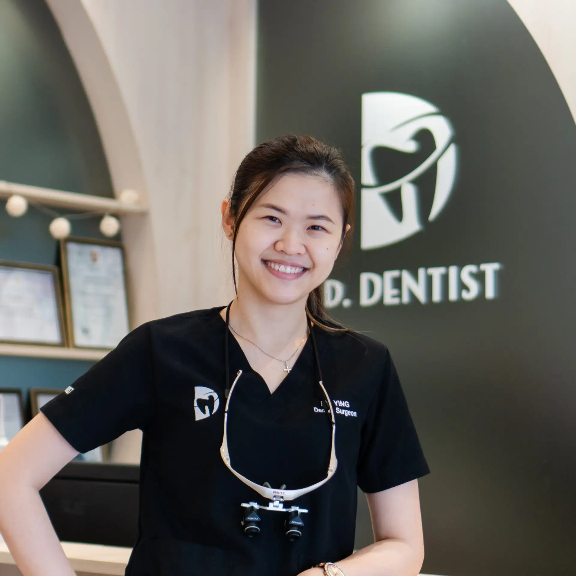 Doctor Ying, a Myofunctional Therapy specialist at a Children's dental clinic in Kuching, Sarawak.